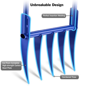 SILKPE broadfork inward-handles provide ergonomic grip for extended use