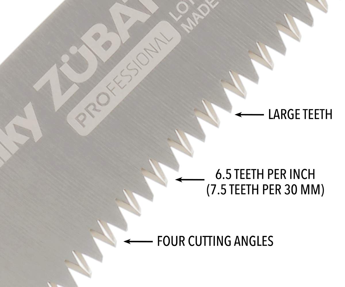 Silky ZUBAT saw handle and sheath displayed for ready-to-use setup.