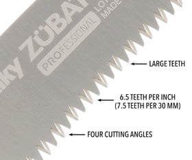 Silky ZUBAT saw handle and sheath displayed for ready-to-use setup.