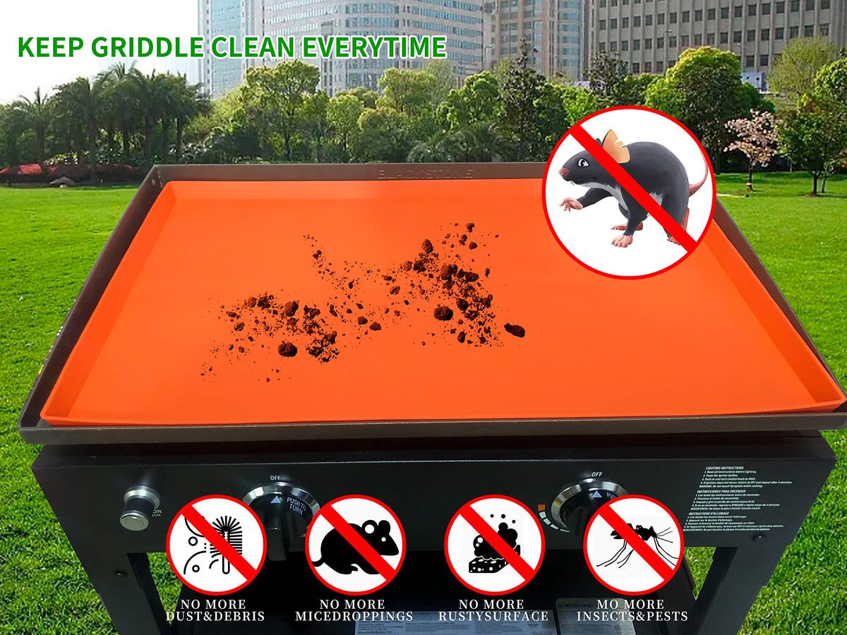 Silroera protective cover on Blackstone 36-inch griddle reduces exposure to debris