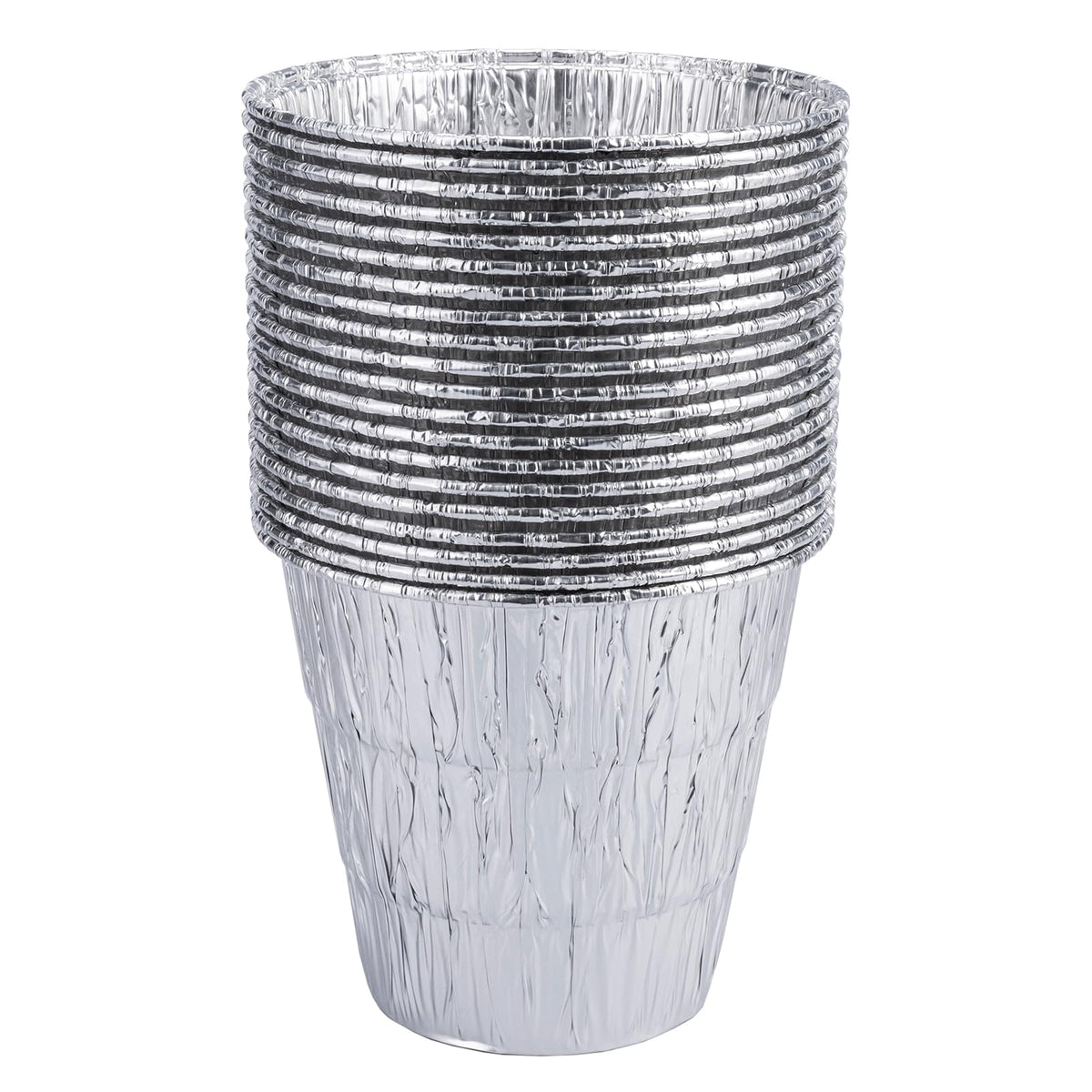 Twenty recyclable aluminum liners support convenient cleanup and recycling.