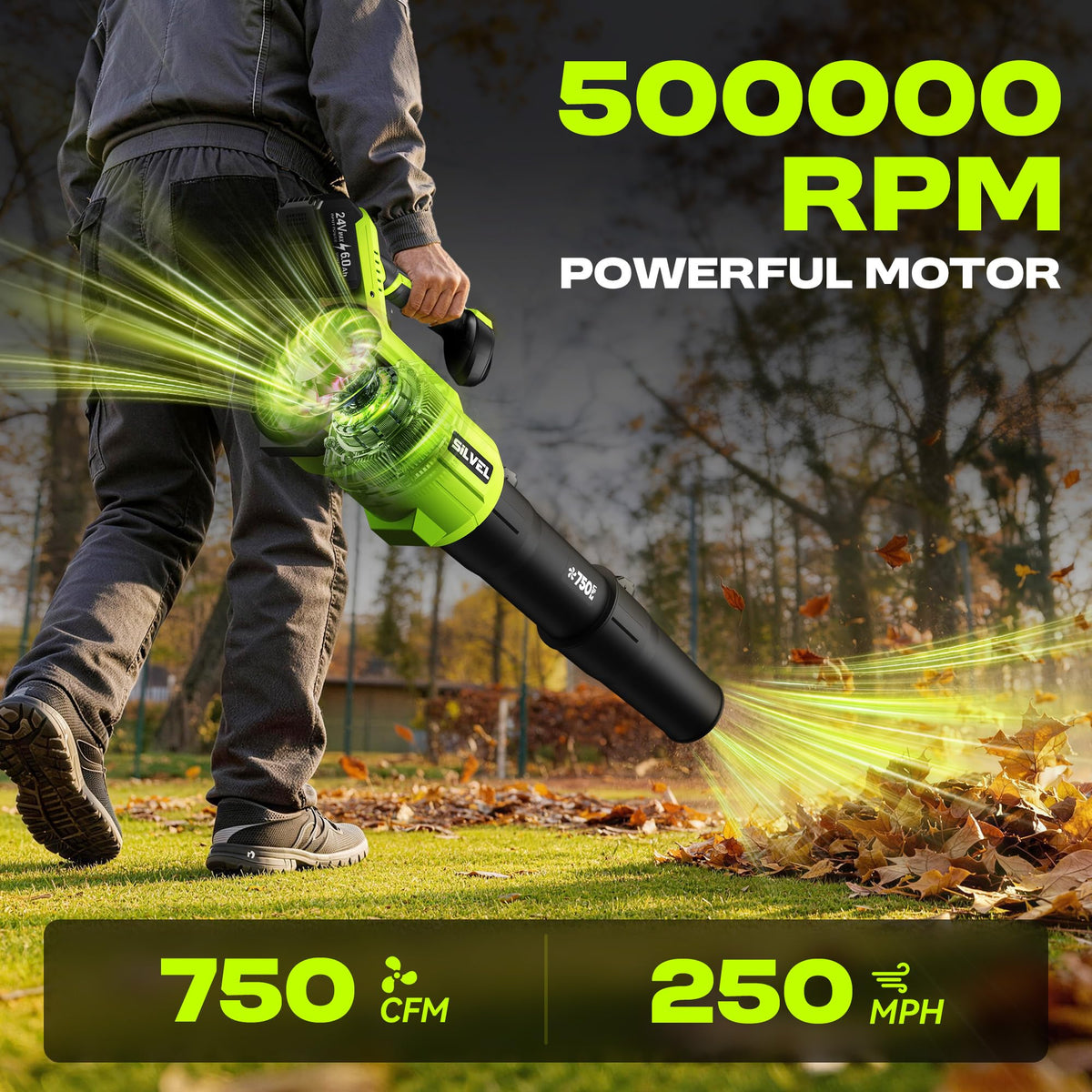 SILVEL dual 6Ah battery pack powers long outdoor sessions.