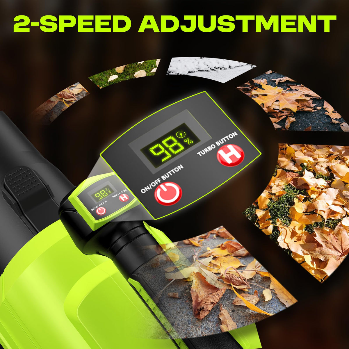 SILVEL lightweight blower weighs under four pounds for one-handed use.