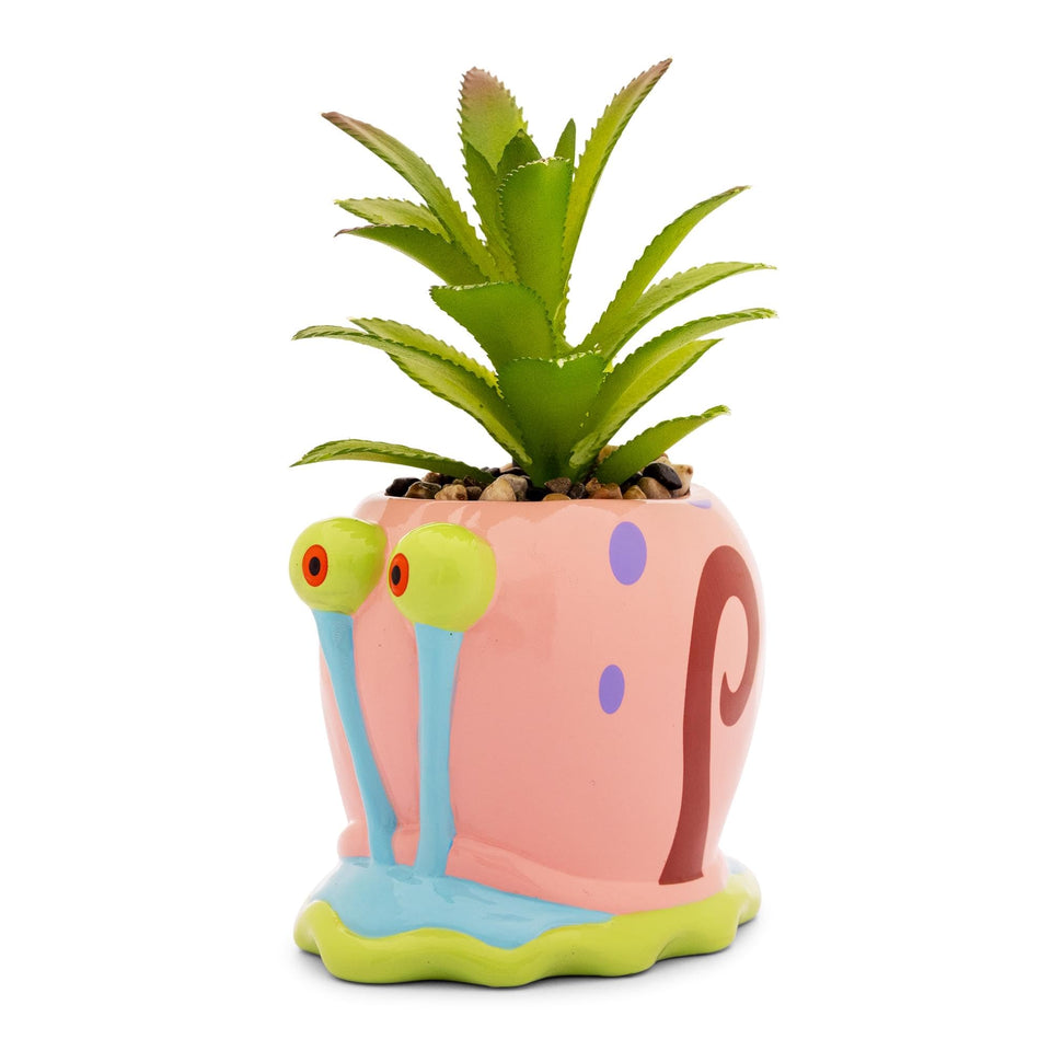 Silver Buffalo Gary mini planter front view with artificial succulent for low-maintenance decor.