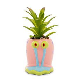 Silver Buffalo Gary mini planter side view adds playful desk charm.