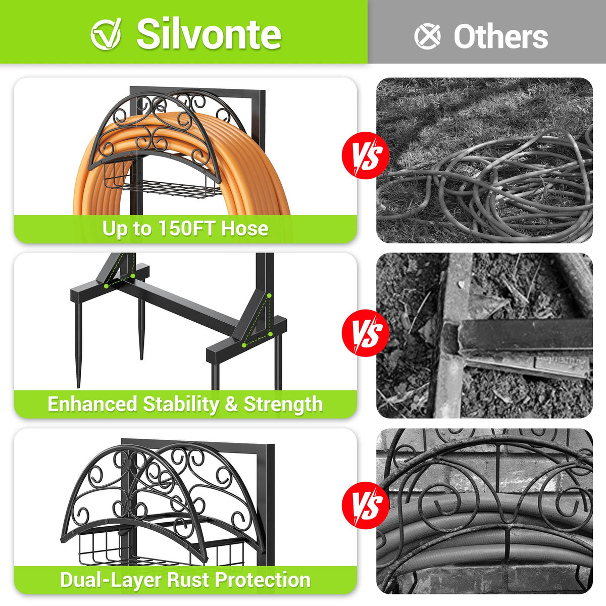Silvonte freestanding design fits patios, gardens, or courtyards
