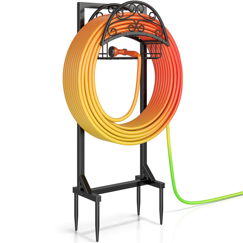Silvonte garden hose holder with reinforced base for stable outdoor setup