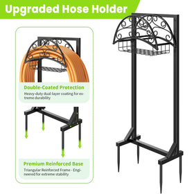 Silvonte garden hose holder weatherproof steel resists rust for durable outdoor use