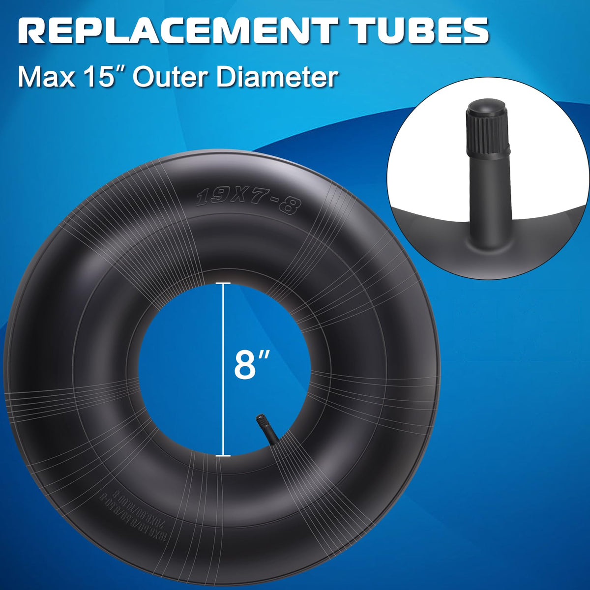 SIMEIQI inner tube fits 8-inch rims for multiple equipment.