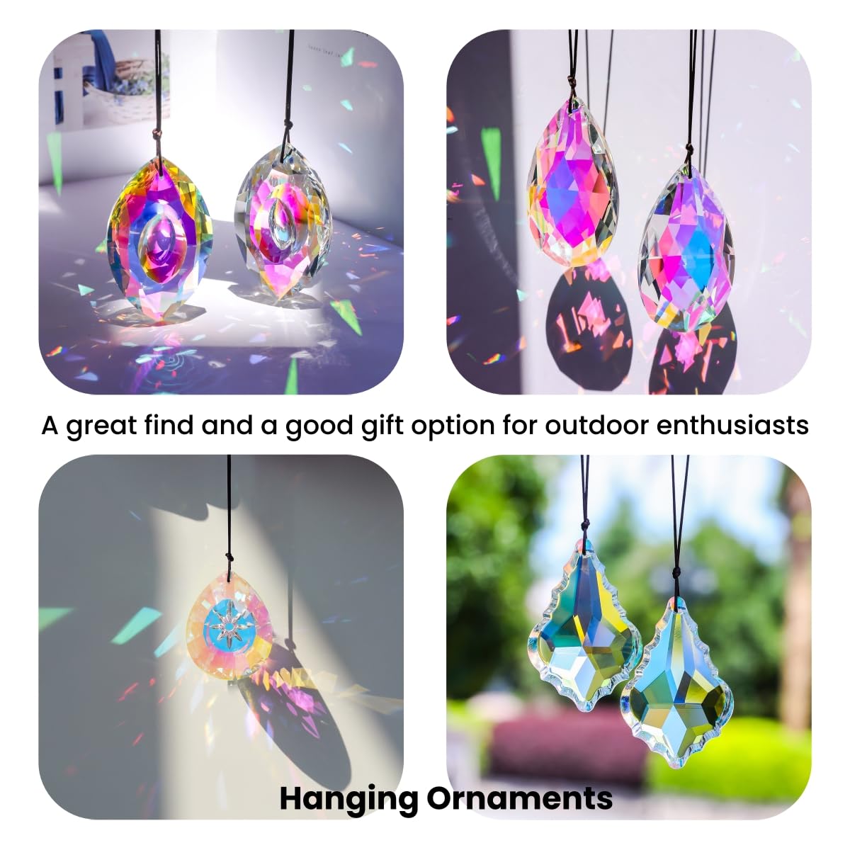 Simneygo iridescent crystal sun catcher with K9 glass for window sparkle