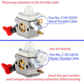 SIMPERAC FS56RC carburetor closeup highlights durable plastic components