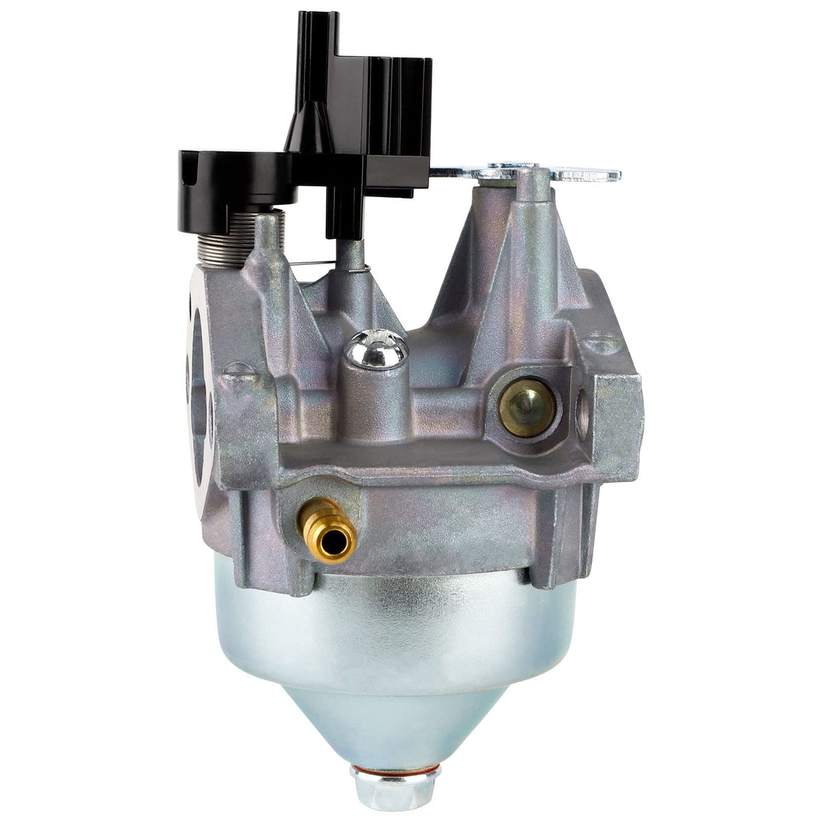 SIMPERAC GCV160 carburetor for HRR216K10 close-up illustrating fuel line and filter.