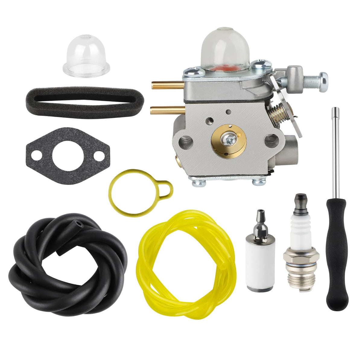 SIMPERAC H2500 carburetor close-up showing key features for reliable starting