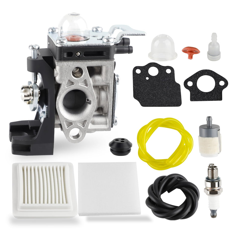 SIMPERAC SRM-2620 carburetor close-up with gaskets for easy replacement
