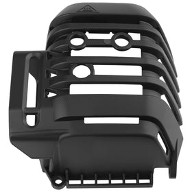 SIMPERAC SRM-2620 muffler cover side view with durable fit for field swaps.
