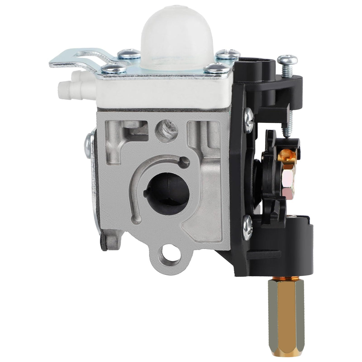 SIMPERAC SRM-266T carburetor side view for compatibility checks.