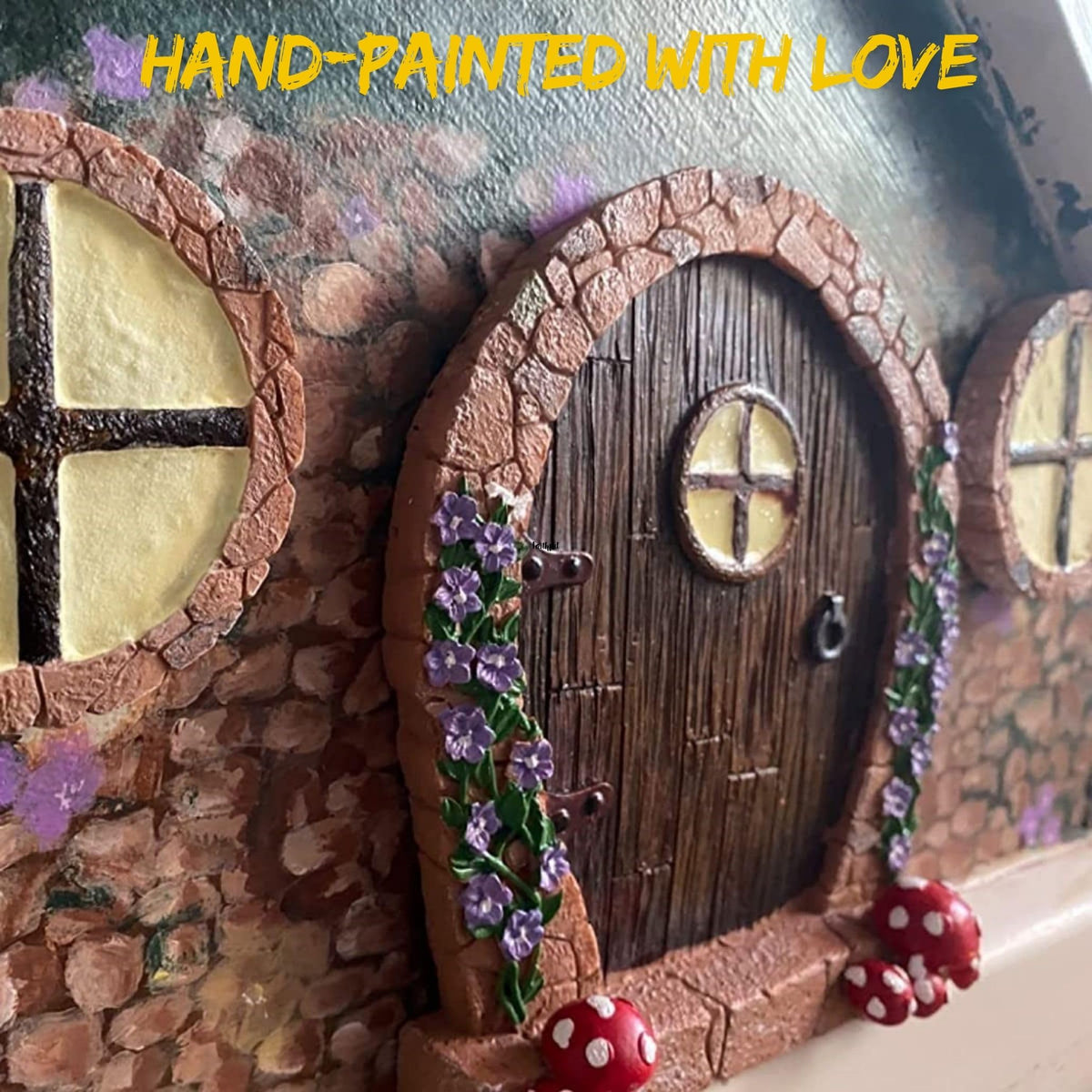Simple Creativity fairy door installed on a tree for whimsical outdoor scene