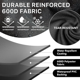 Simple Houseware 55in grill cover closeup shows rugged 600D fabric.