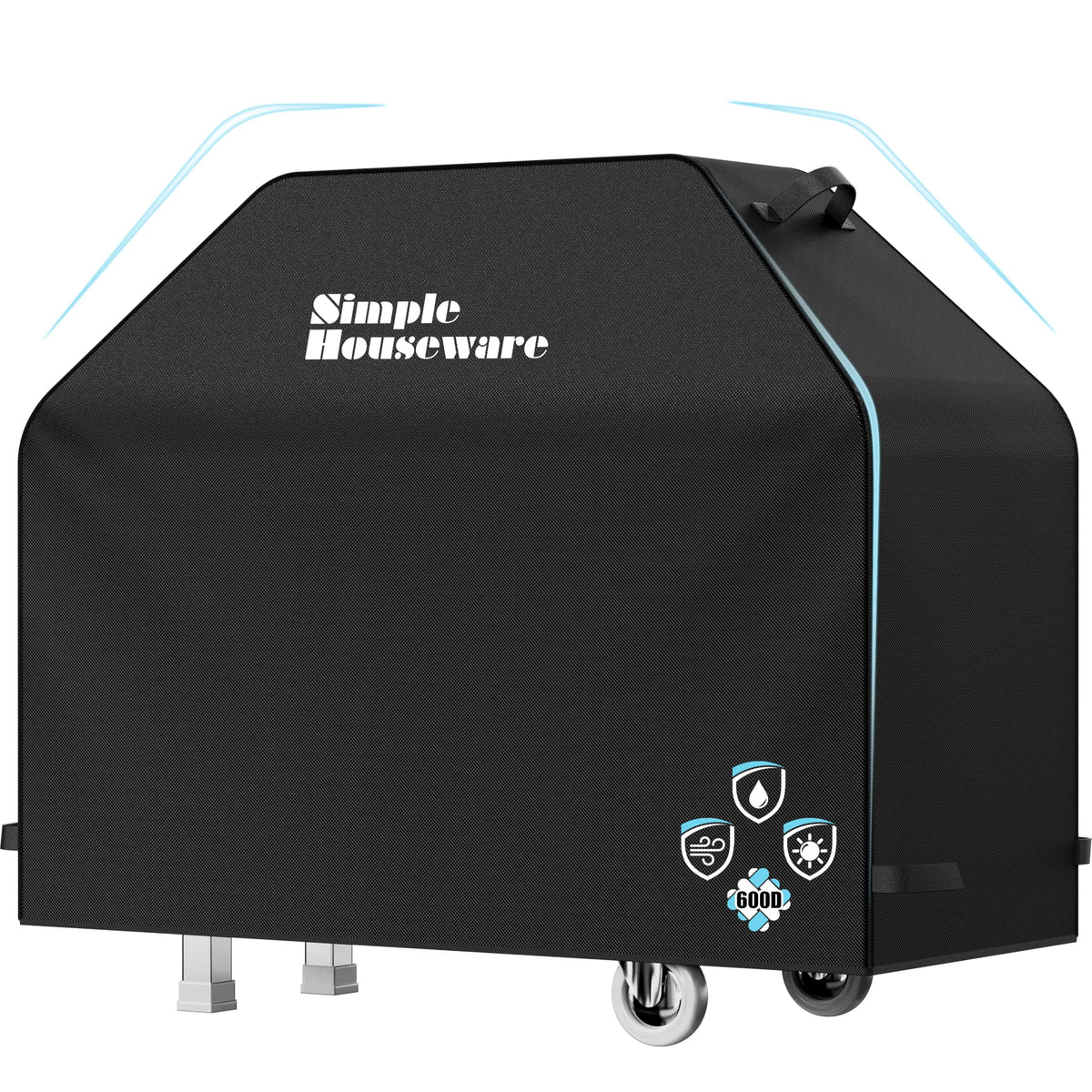 Simple Houseware 55in grill cover front view protects against sun and rain.