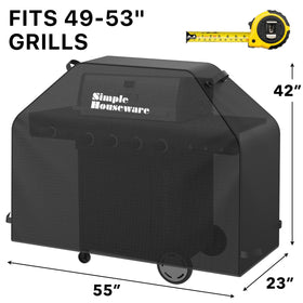 Simple Houseware 55in grill cover rear view blocks debris and moisture.