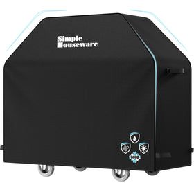 Simple Houseware 58-in grill cover, front view, protects from sun and rain.
