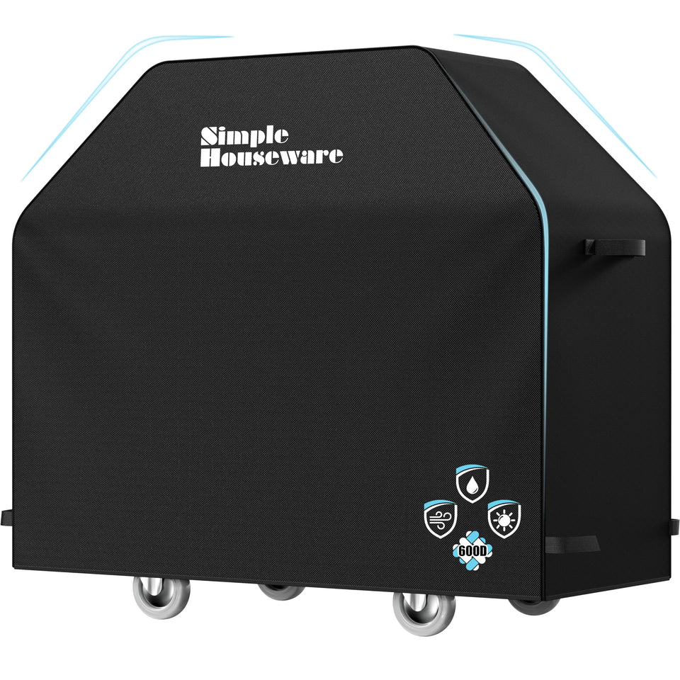 Simple Houseware 58-in grill cover, front view, protects from sun and rain.
