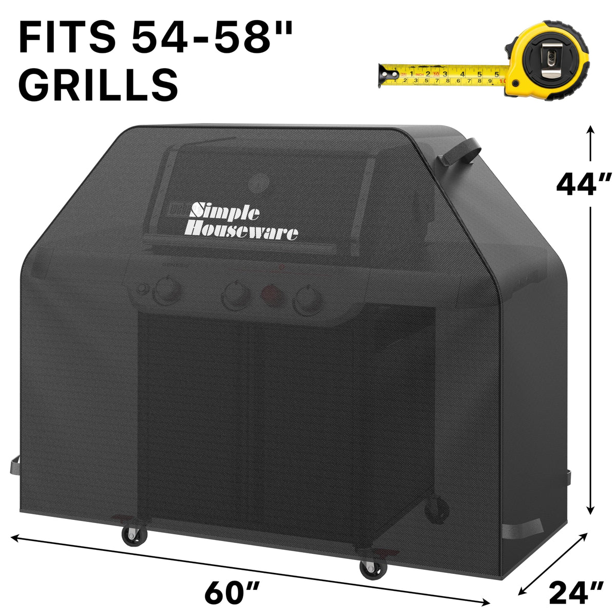 Simple Houseware 600D polyester exterior resists sun and wind, extending outdoor grill coverage.