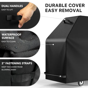 Simple Houseware BBQ cover with secure fastening straps stays snug during windy days.