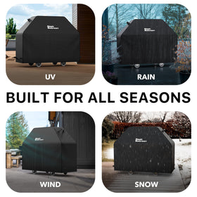 Simple Houseware 64in BBQ cover UV-resistant fabric helps prevent fading outdoors.
