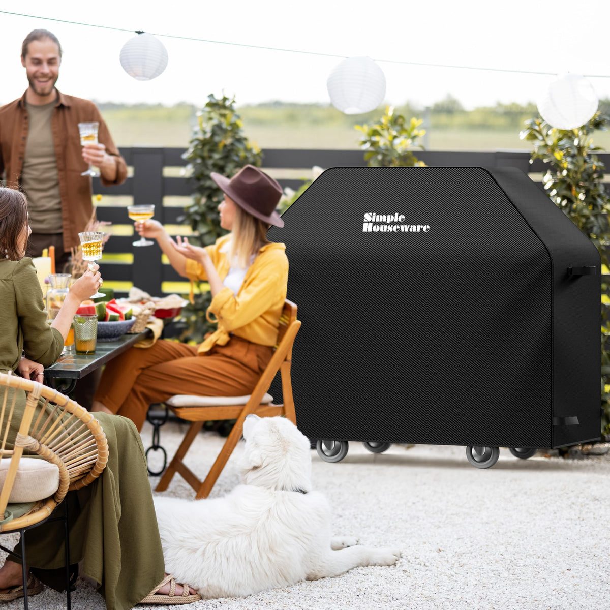 Simple Houseware grill cover dimensions 58x24x48, versatile fit.