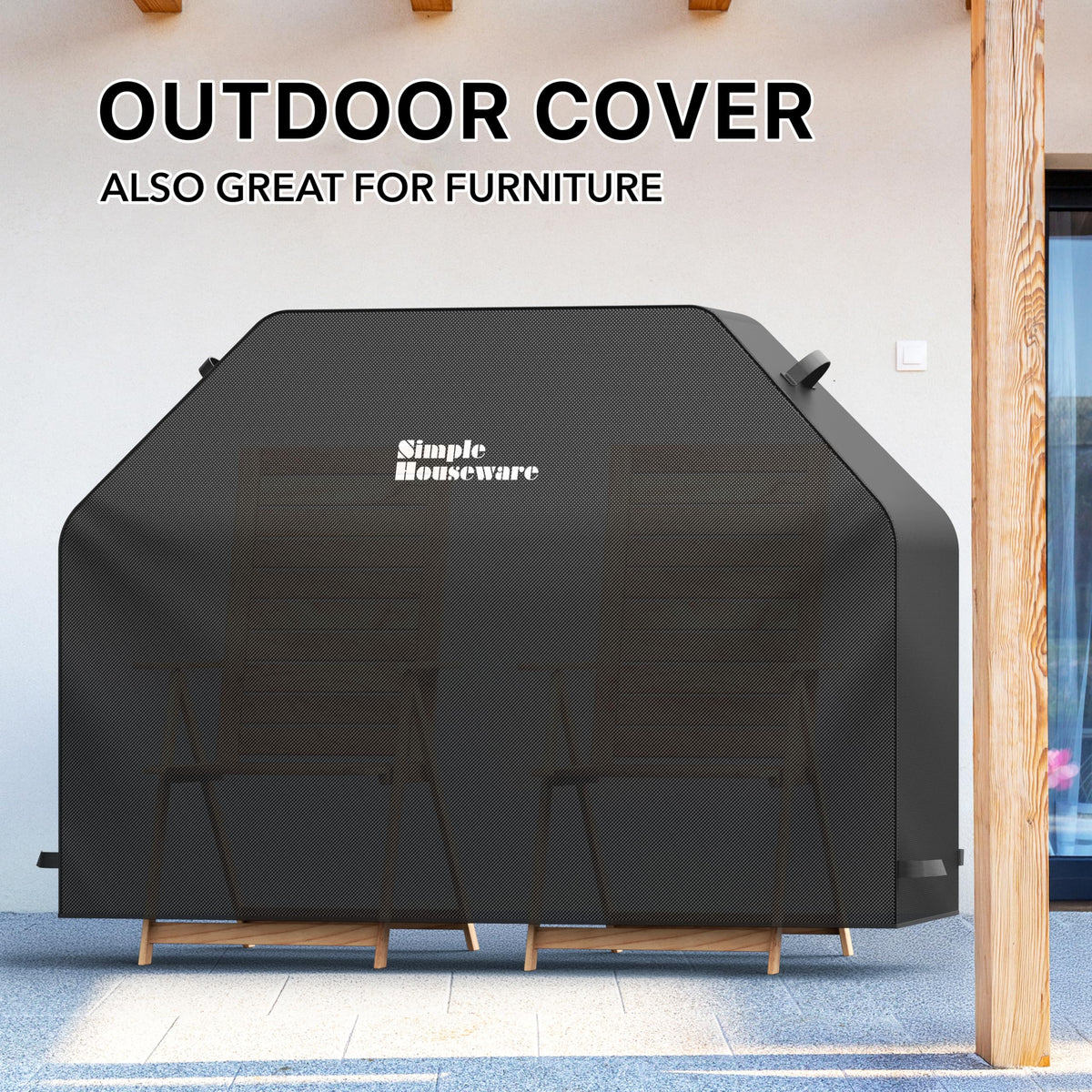 Simple Houseware outdoor storage use with grill cover ready for seasons