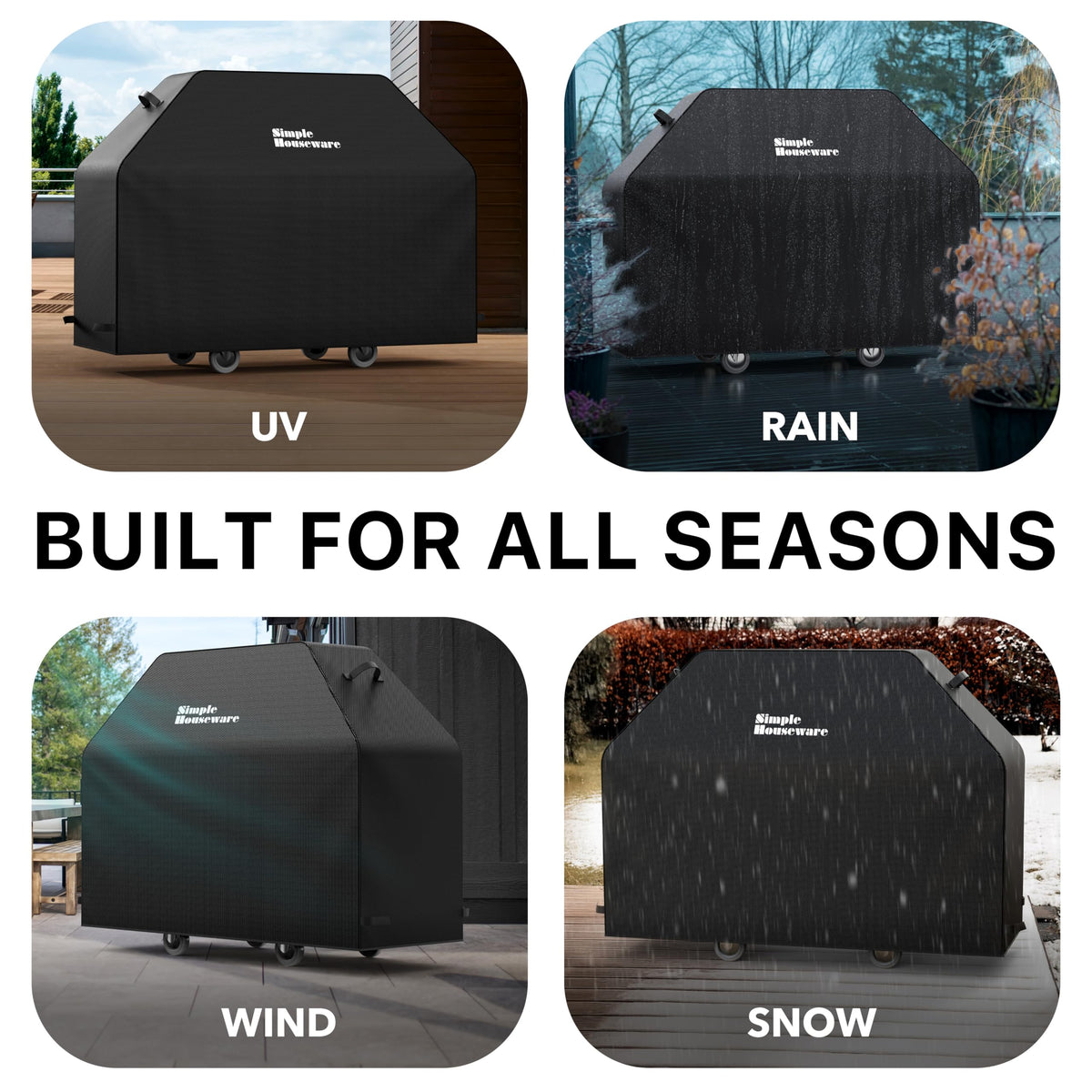 Simple Houseware weather-resistant exterior shields grill from sun, snow, and wind