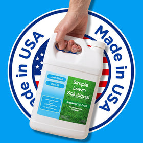 Simple Lawn Solutions 15-0-15 concentrate covers up to 12800 sq ft per gallon.
