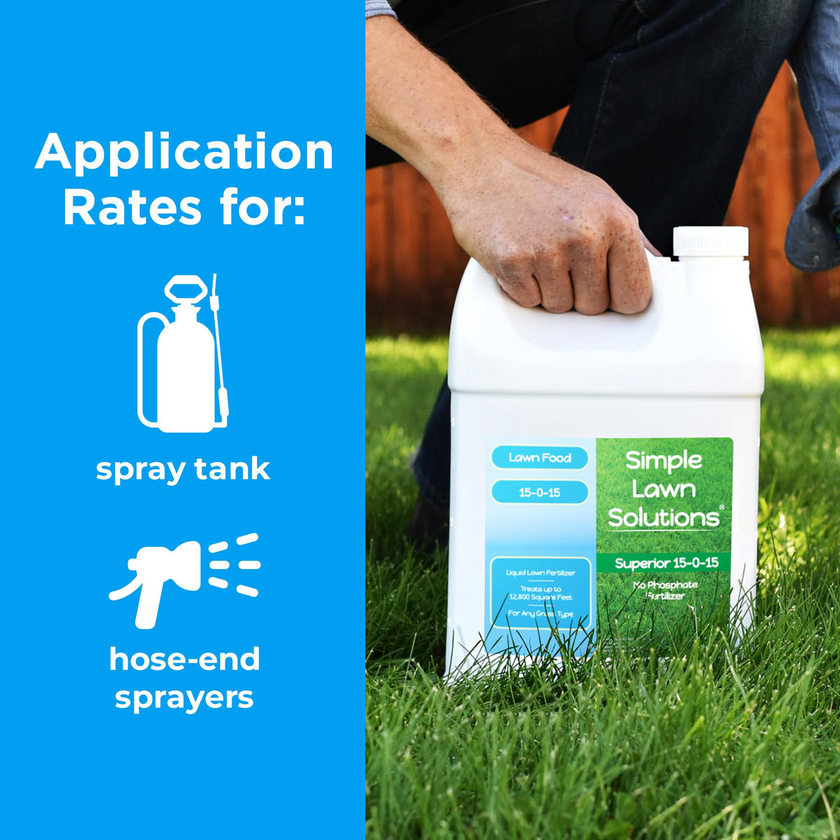 Simple Lawn Solutions 15-0-15 humic-acid-rich-formula supports soil vitality and nutrient access.