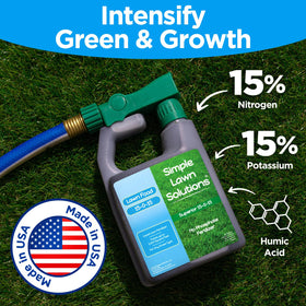 Simple Lawn Solutions 15-0-15 is phosphate-free for cleaner nutrient delivery.