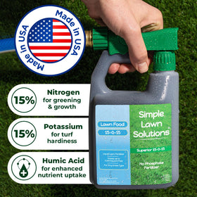 Attached hose-end sprayer from Simple Lawn Solutions for easy lawn feeding.