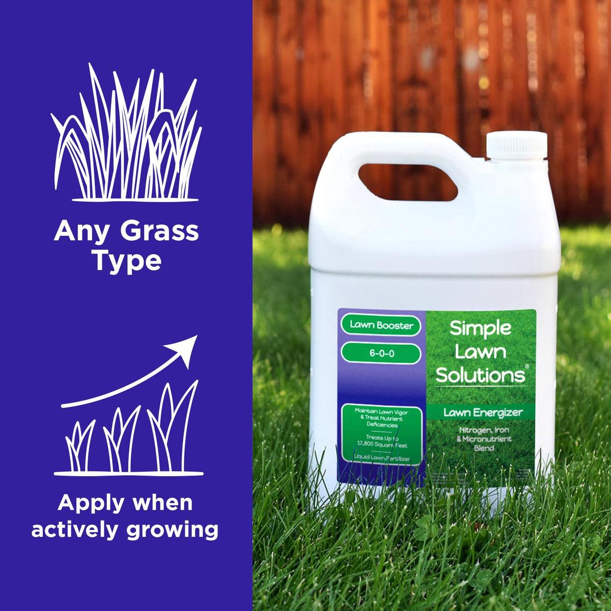 Simple Lawn Solutions coverage up to 12,000 sq ft enables efficient fertilization.