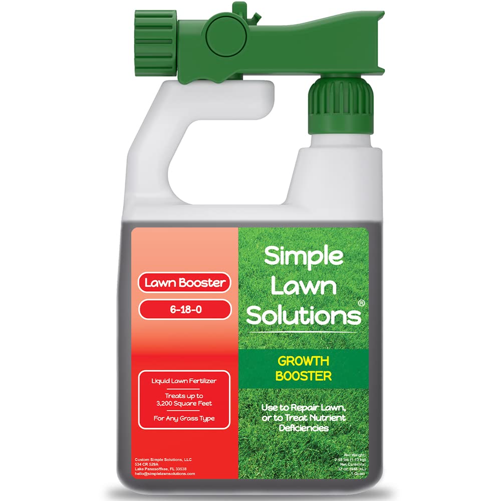 Simple Lawn Solutions Extreme Grass Growth bottle pour shows easy application for a lawn boost.