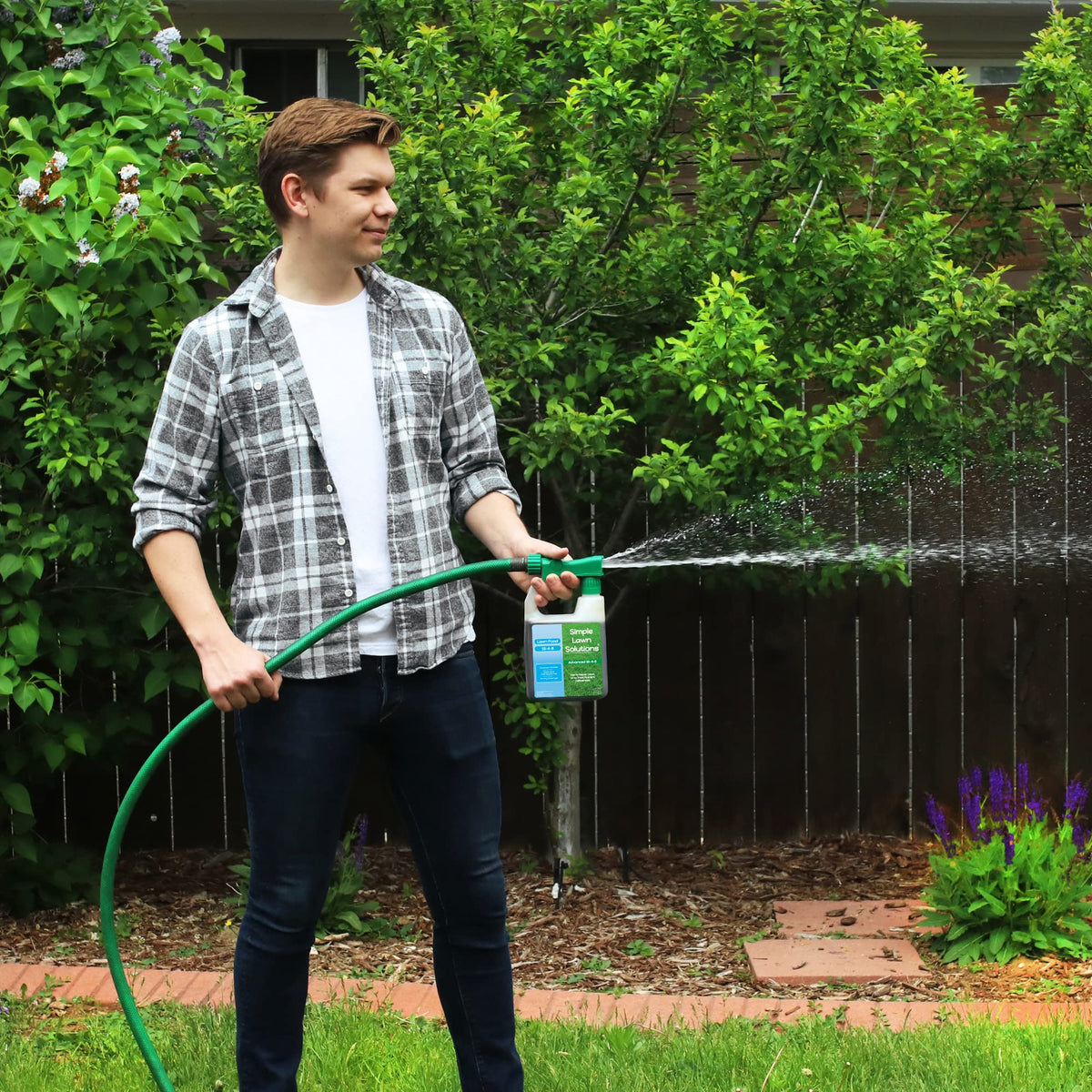 Front view of Simple Lawn Solutions bottle for home lawn care.