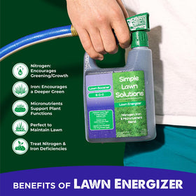 Simple Lawn Solutions iron blend deepens lawn color safely.
