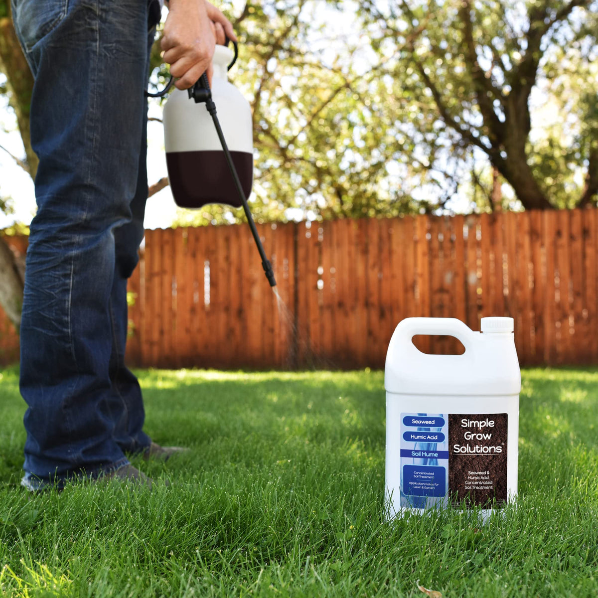 Simple Lawn Solutions made-in-us packaging highlights US manufacturing