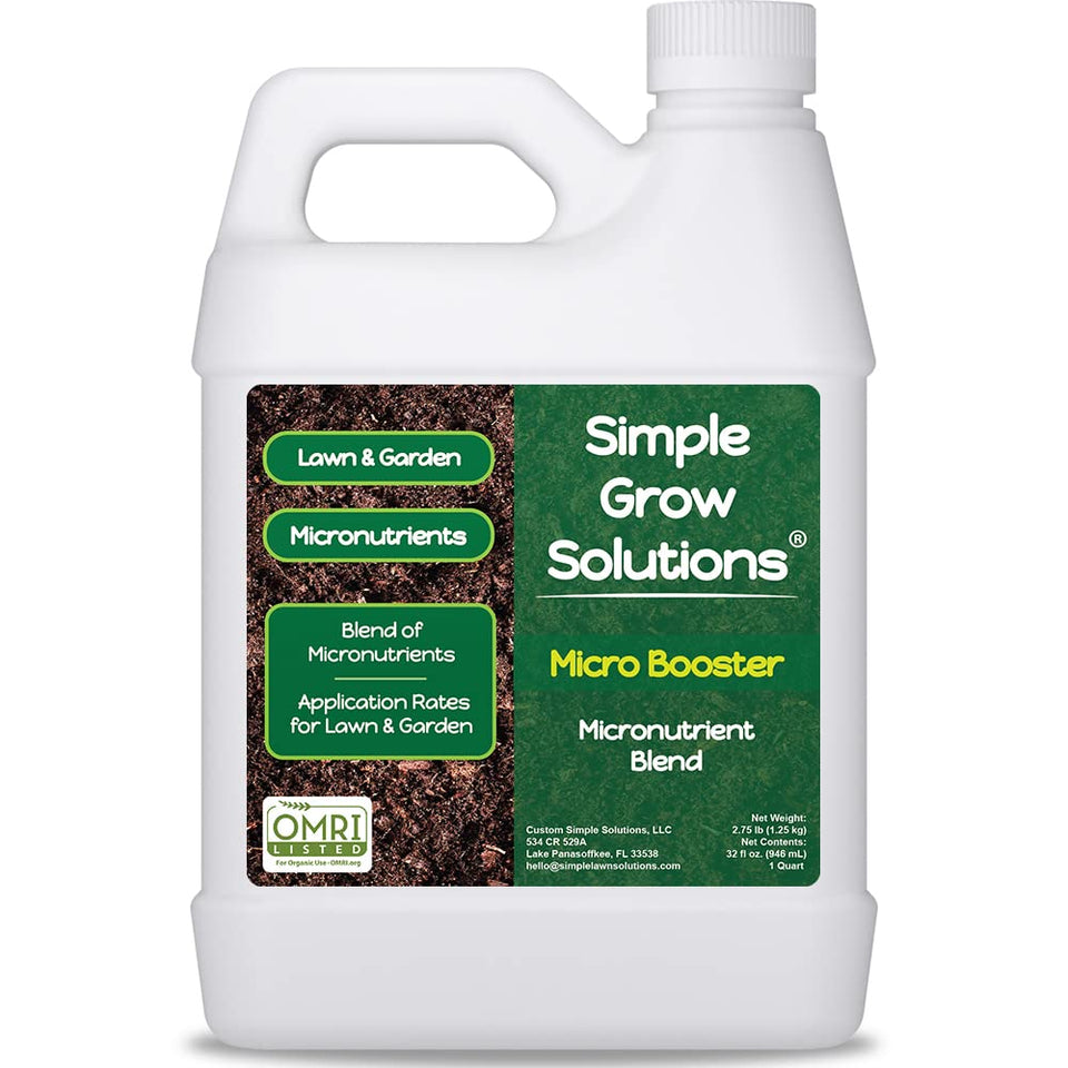 Simple Lawn Solutions micronutrient booster bottle enhances turf color and vigor