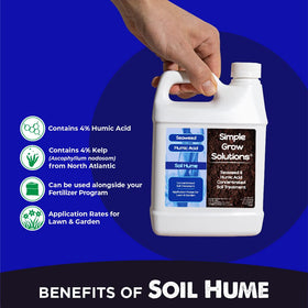 Simple Lawn Solutions Soil Hume nutrient uptake visual shows enhanced transfer for diverse grasses and garden plants.