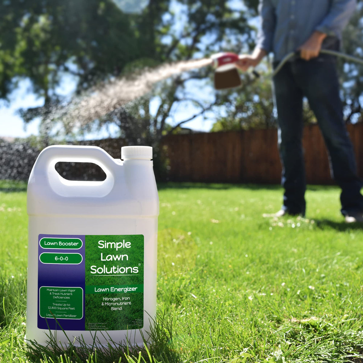 Simple Lawn Solutions sprayer refill compatible for quick, efficient dosing.