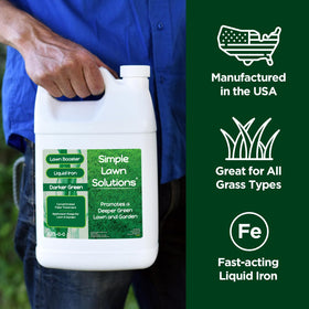 Simple Lawn Solutions turf application showing a greener lawn.