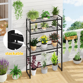 Simple Trending 3-tier plant stand waterproof coating resists moisture indoors and outdoors