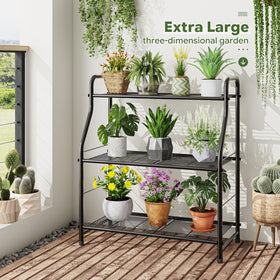 Simple Trending 3-Tier Plant Stand in living room demonstrates versatile decor and easy plant organization.
