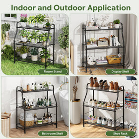 Simple Trending 3-Tier Plant Stand stable base ensures steady placement on varied floors.