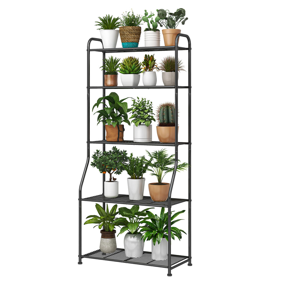 Simple Trending 5-tier plant stand front view for organized indoor display.
