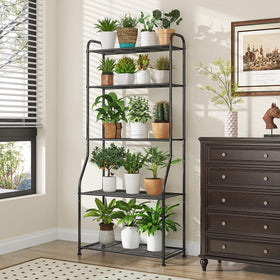 Simple Trending plant stand side view highlighting waterproof metal construction for outdoor use.